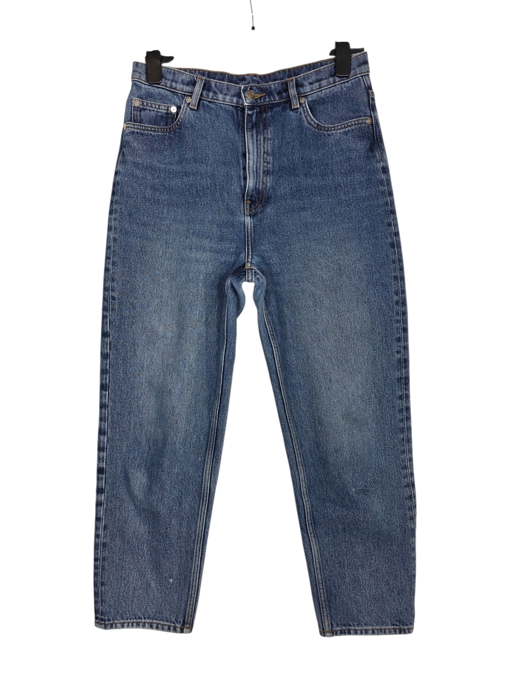 Arket High-Rise Barrel-leg like Tapered Jeans in Blue Denim